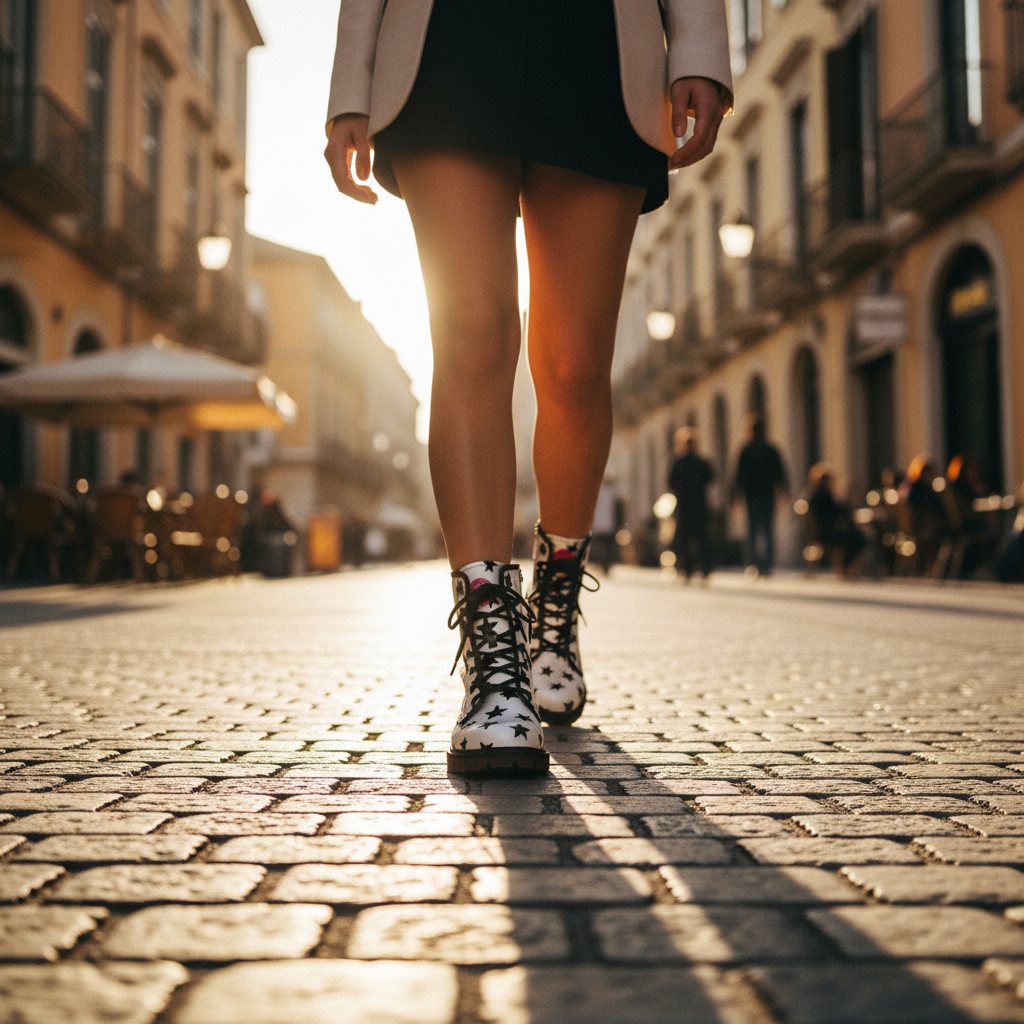 Rock Star Botas Combat Blanco 2 Rock Star Botas Combat Blanco - Imagen 2