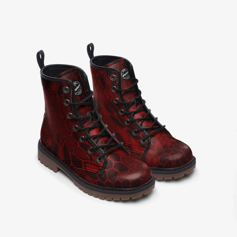 suela de botas Piyoyas K-Red Botas Rojas Combat estilo resistente